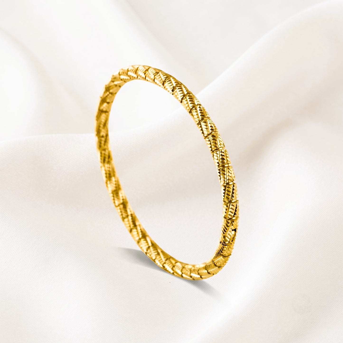 Engraved Gold Bangle Bracelet