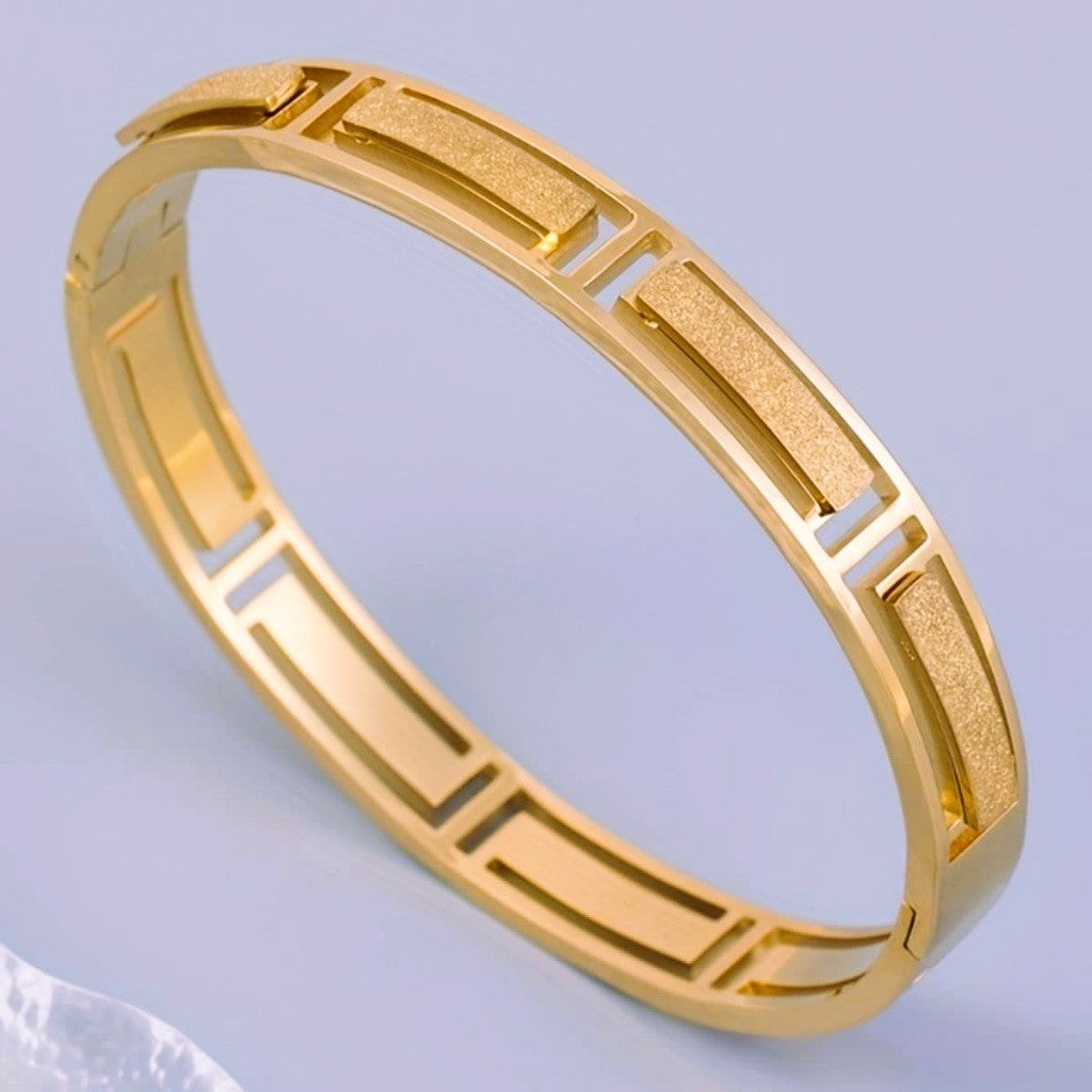 Open Frame Gold Kada Bracelet