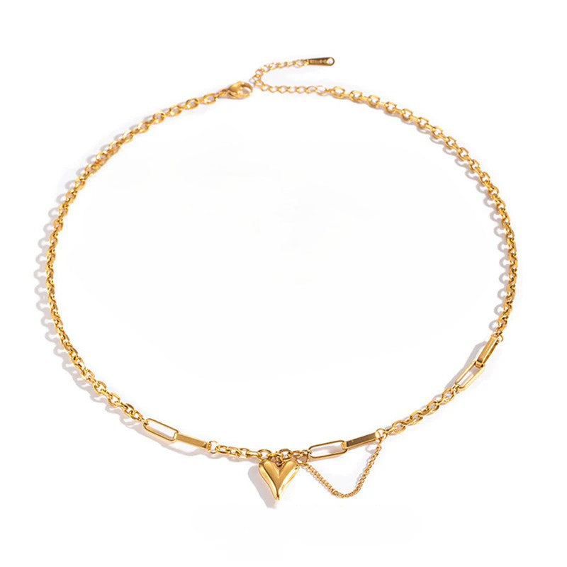 Golden Heart Link Necklace - Anti Tarnish