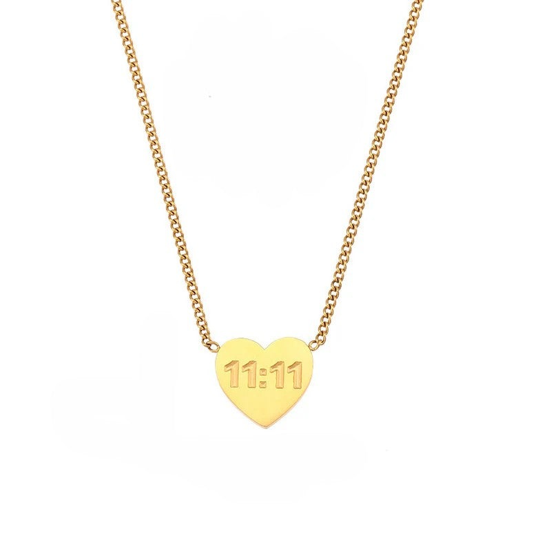 11:11 Wish Heart Necklace