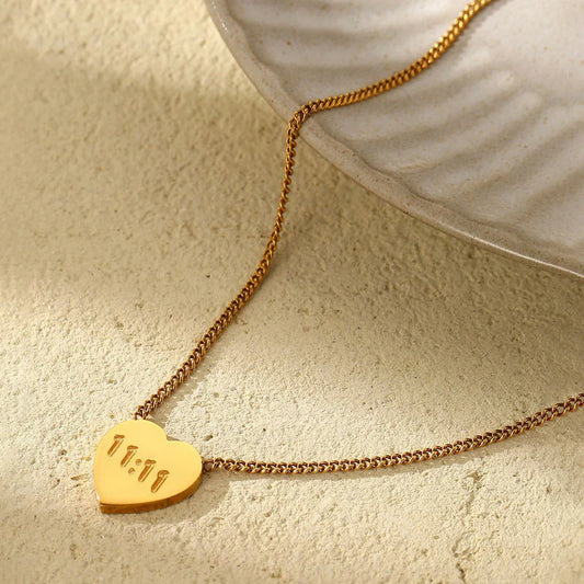 11:11 Wish Heart Necklace