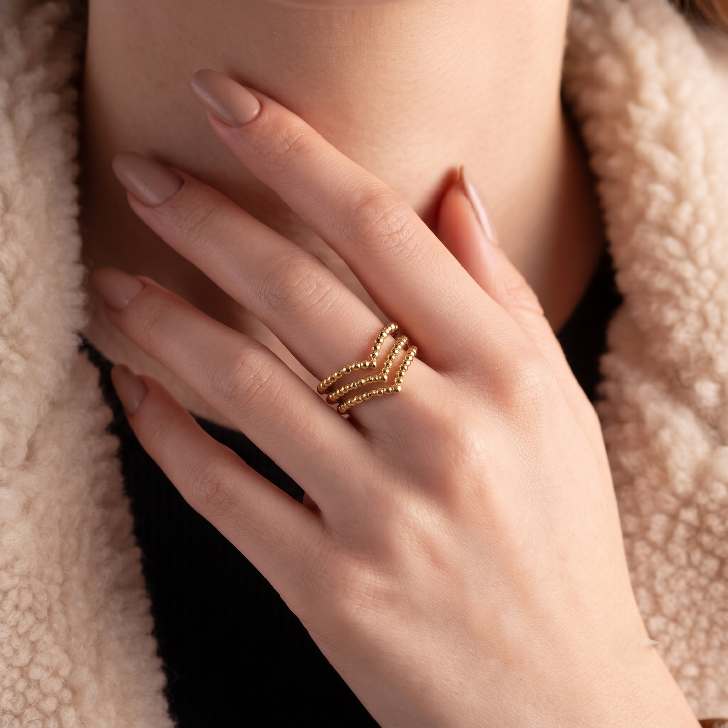 Trinity Bead Ring (Adjustable Size)