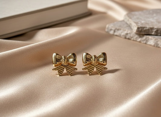 Golden Bow Studs