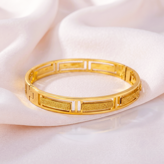 Open Frame Gold Kada Bracelet