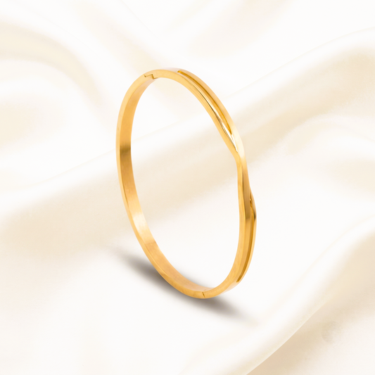 Wave Gold Kada Bracelet