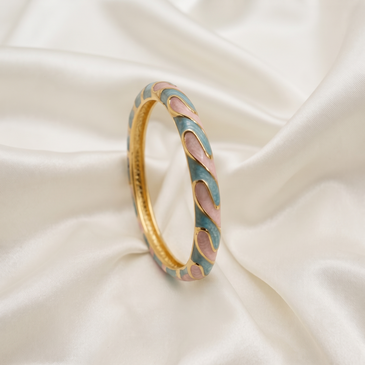 Ocean Wave Enamel Bangle Bracelet