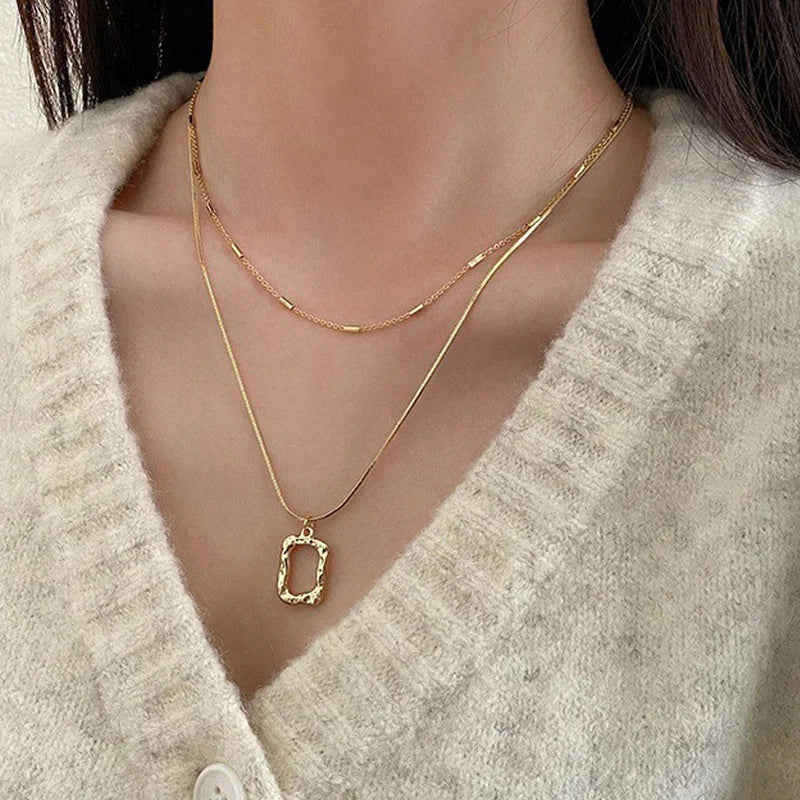 Golden Aura Layered Necklace - Anti Tarnish