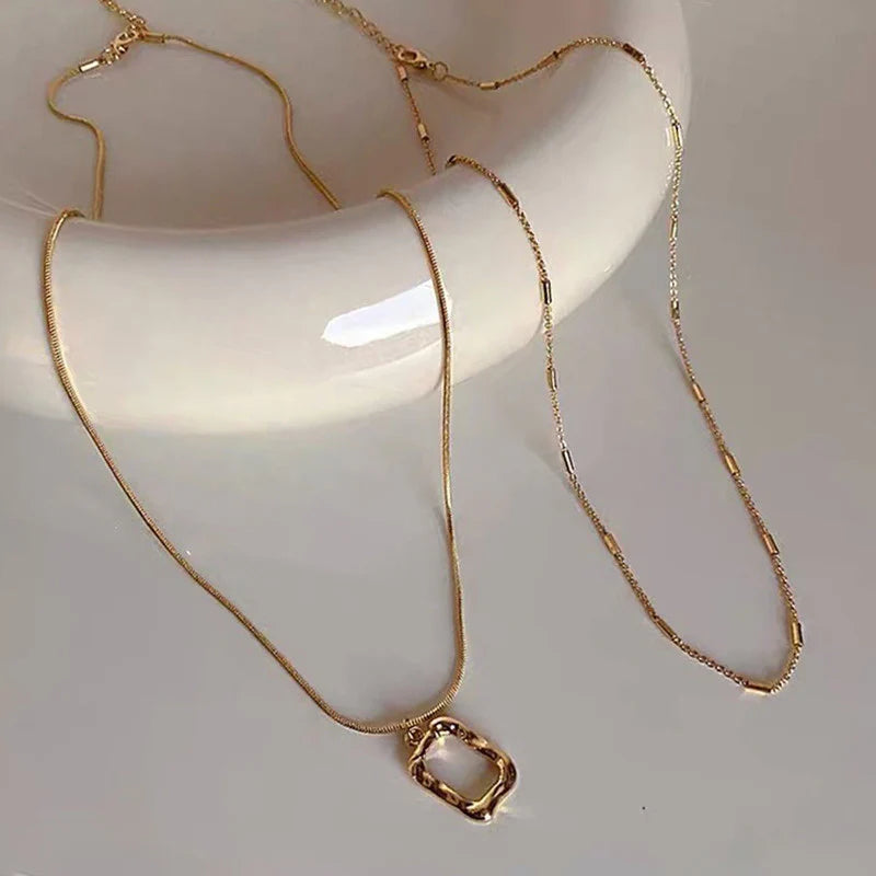 Golden Aura Layered Necklace - Anti Tarnish