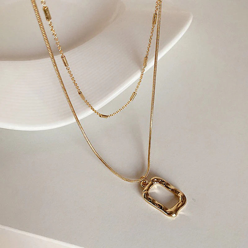 Golden Aura Layered Necklace - Anti Tarnish