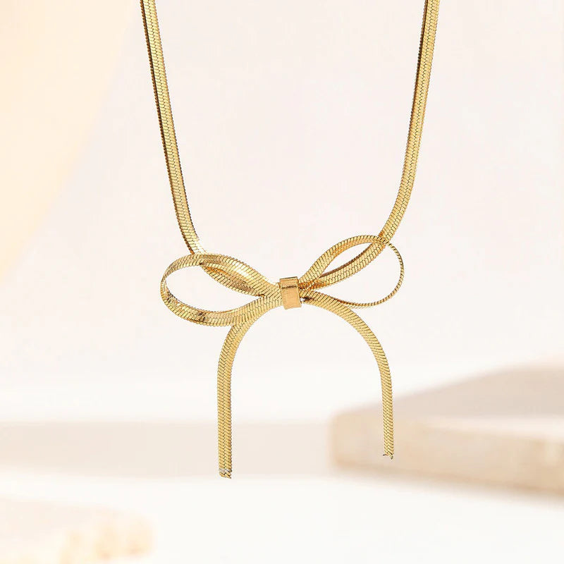 Golden Tie of Love Necklace -Anti Tarnish