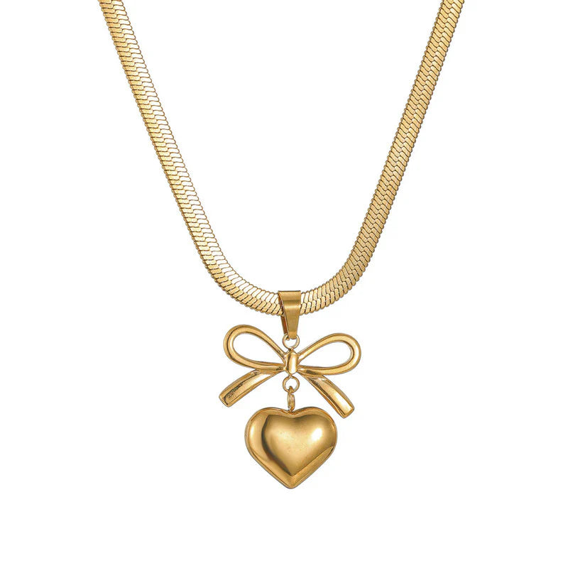 Love Knot Heart Necklace-Anti Tarnish