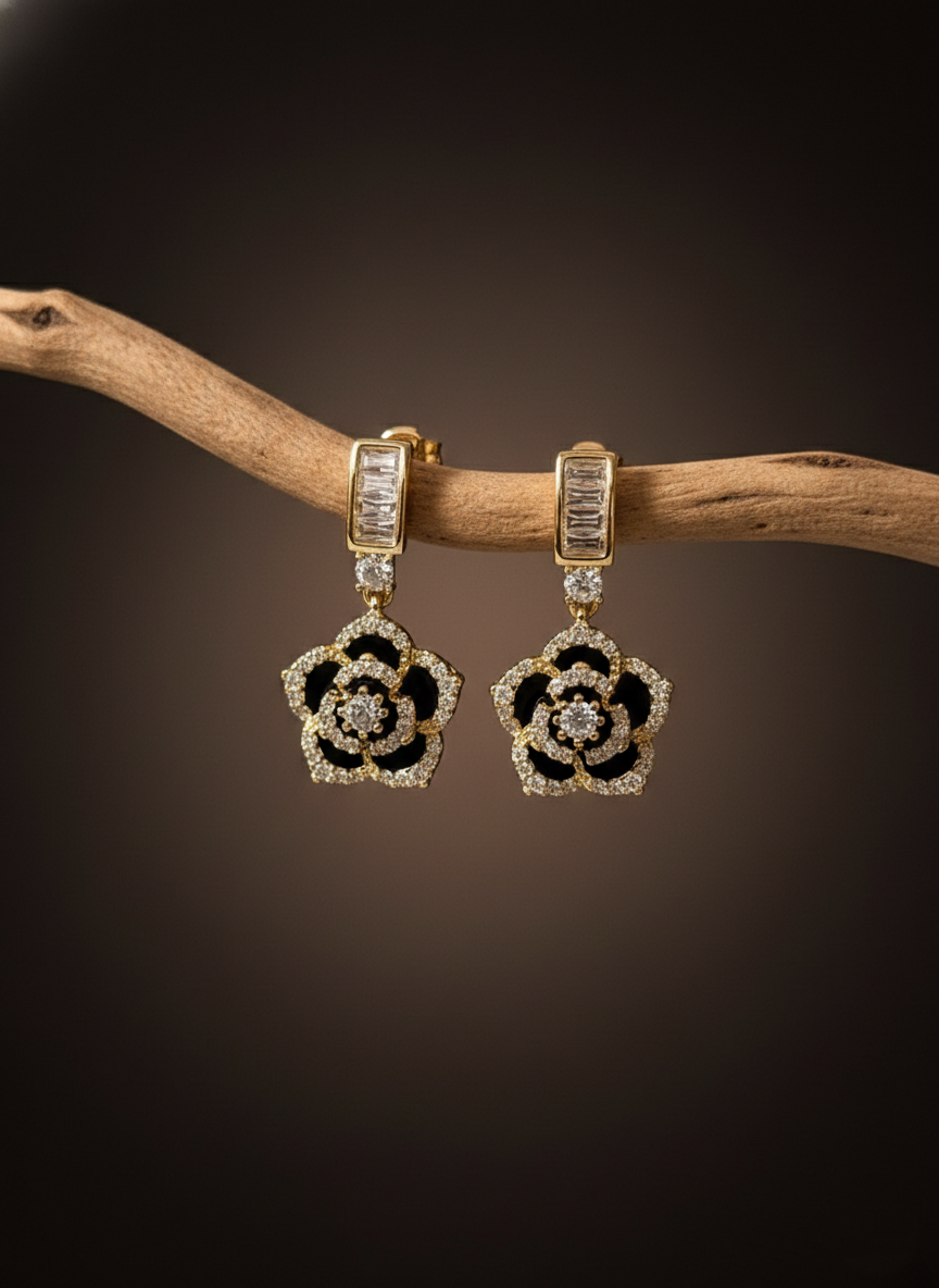 Midnight Rose Earrings