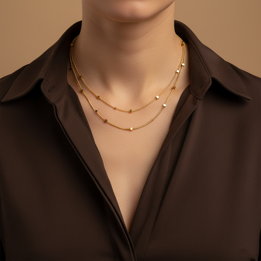 Seren Dual Layer Necklace -Anti Tarnish