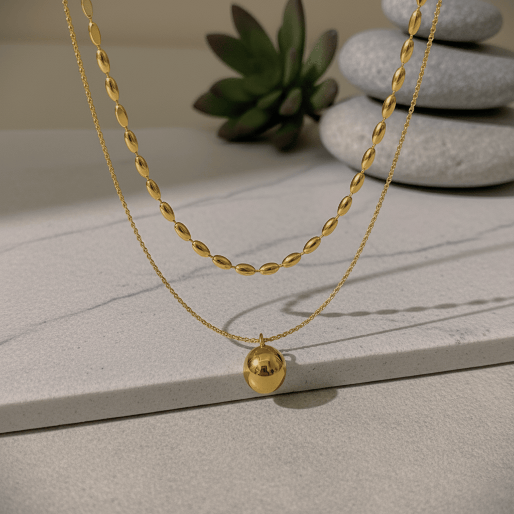 Aurine Duo Necklace - Anti Tarnish
