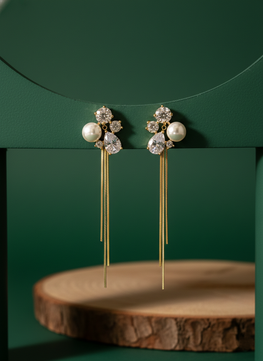 Pearl Cascade Drop Earrings