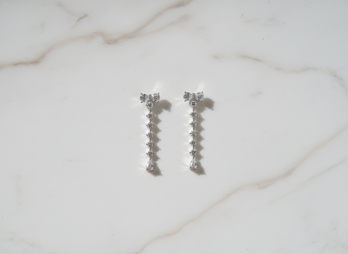 Timeless Spark Drop Earrings- Silver