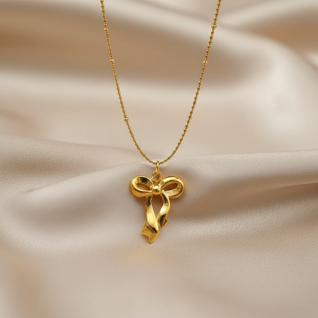Aurelia Bow Necklace- Anti Tarnish