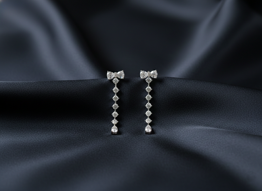 Timeless Spark Drop Earrings- Silver
