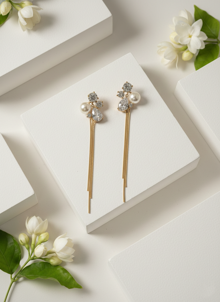 Pearl Cascade Drop Earrings