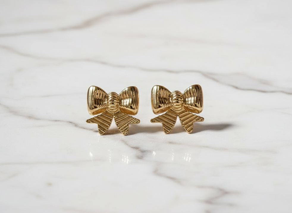 Golden Bow Studs