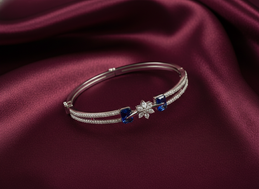 Sapphire Whisper – Bangle Bracelet