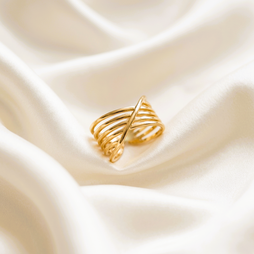 Golden Weave Ring (Adjustable Size)