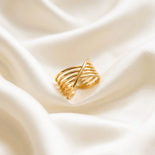 Golden Weave Ring (Adjustable Size)