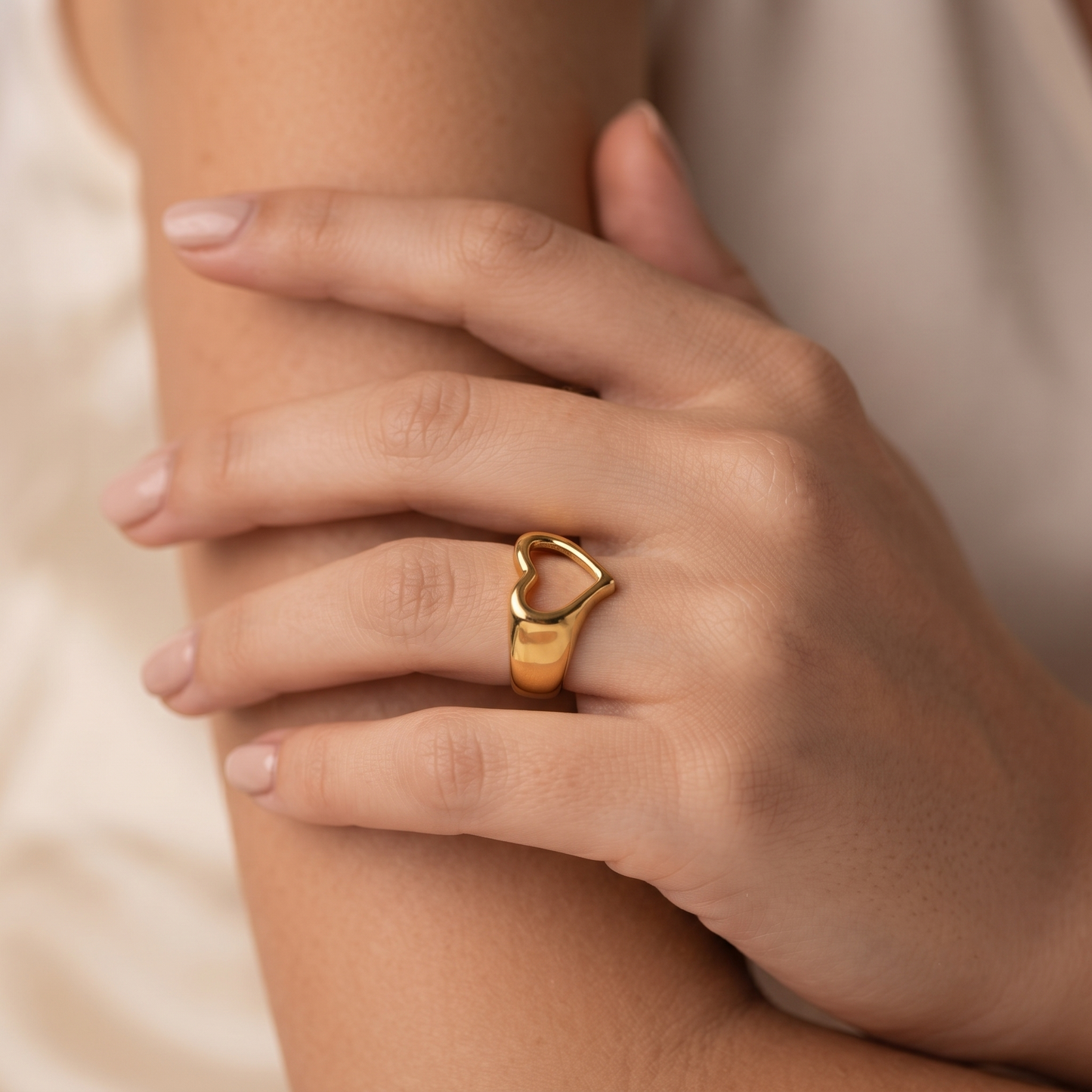 Open Heart Ring (Adjustable Size)