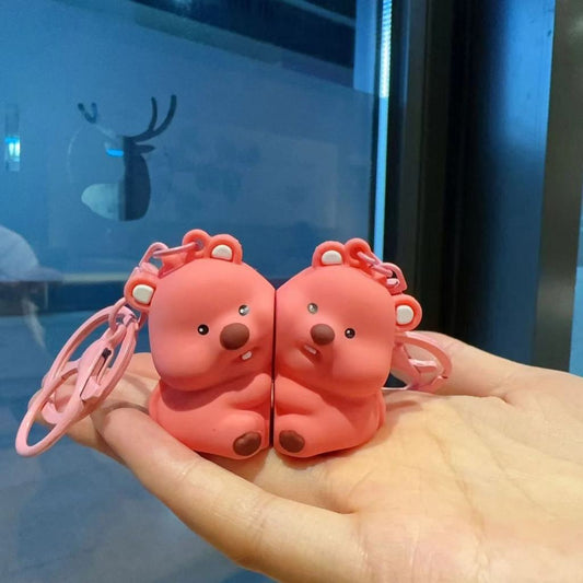 Cute Bear shape Couple 2in1 Magnetic Keychain