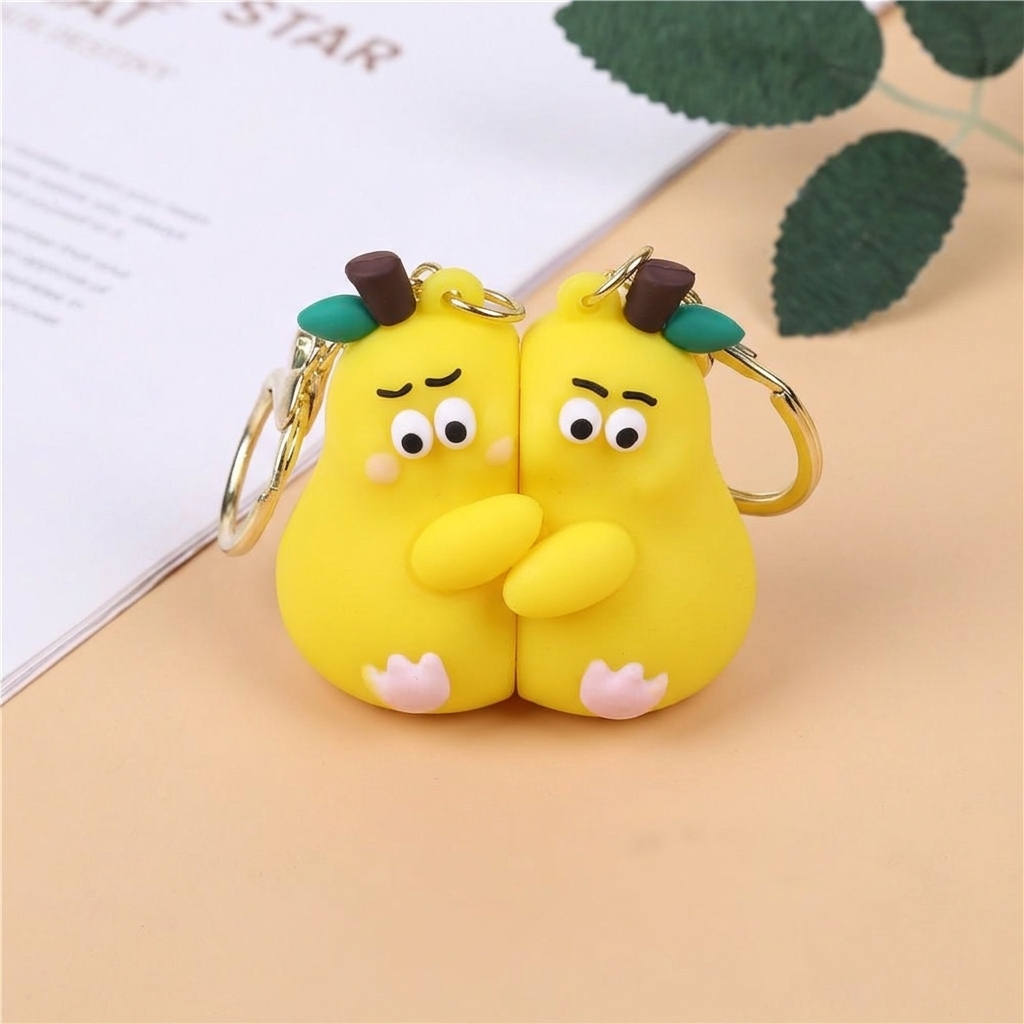 Cute Pear Couple 2in1 Magnetic Keychain